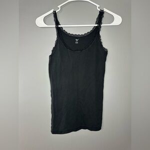 GAP Women's Black Lace Trim Tank Top